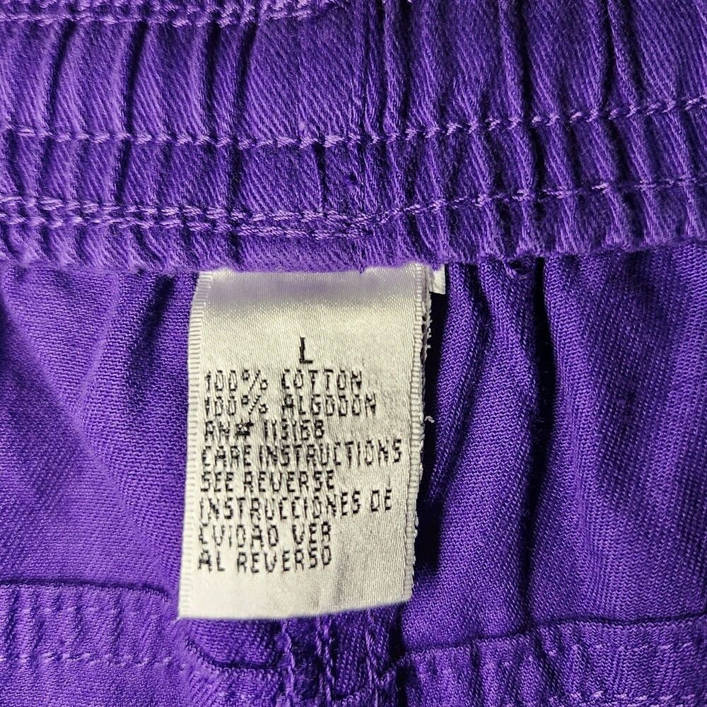 Get Lucky USA Red Hat Society Purple Shirt Capri Set L Embroidered Cotton VTG - Picture 10 of 16